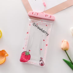 Cartoon Transparent Swimming Inflatable Air Bag Floating Mobile Phone Waterproof Bag, Random Color Delivery, Pink Watermelon, Green Peach, Purple Kitten, Blue Bunny, There is a Mine at Home, Green Cactus 1, Green Cactus 2, Green Cactus 3, Pink Strawberry