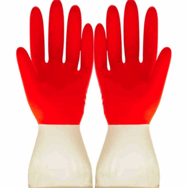 1 Pair Household Two-color Washing Gloves Housework Cleaning Laundry Dishwashing Latex Gloves