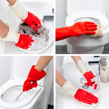 1 Pair Household Two-color Washing Gloves Housework Cleaning Laundry Dishwashing Latex Gloves