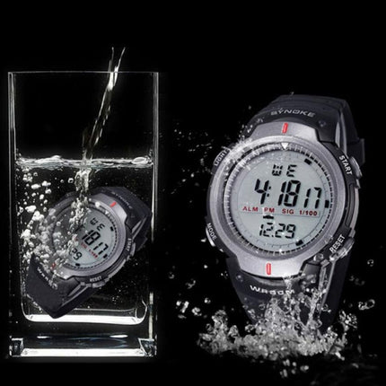 SYNOKE 61576 Life Waterproof LED Sports Watch for Men, Black, Gray