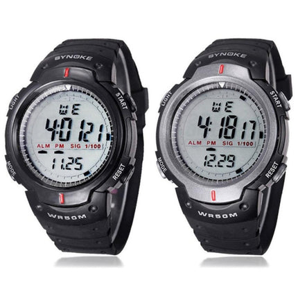 SYNOKE 61576 Life Waterproof LED Sports Watch for Men, Black, Gray