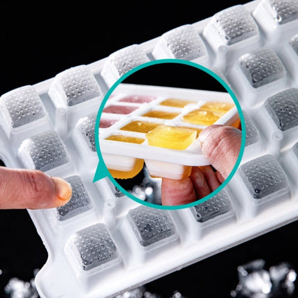 Household Silicone Ice Box With Lid Ice Cube Mold Refrigerator Ice Lattice Quick Freezer Random Color Delivery, 64 Grid, 96 Grid, 128 Grid