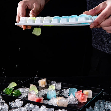 Household Silicone Ice Box With Lid Ice Cube Mold Refrigerator Ice Lattice Quick Freezer Random Color Delivery, 64 Grid, 96 Grid, 128 Grid