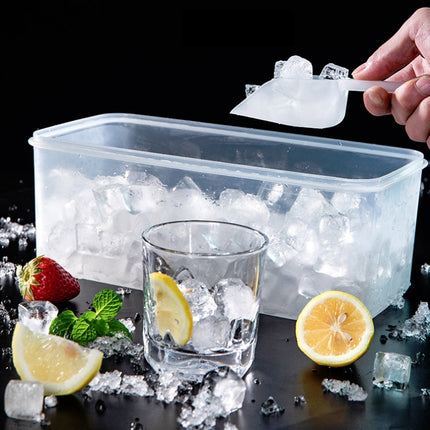 Household Silicone Ice Box With Lid Ice Cube Mold Refrigerator Ice Lattice Quick Freezer Random Color Delivery, 64 Grid, 96 Grid, 128 Grid