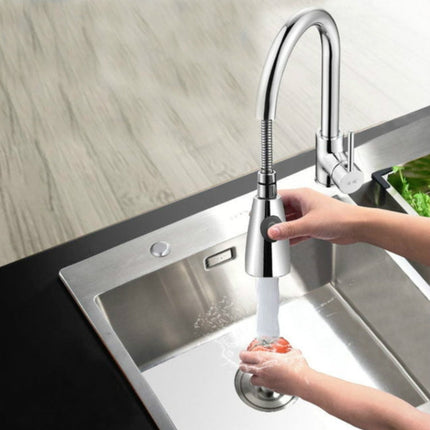 Kitchen Pull-out Faucet Hot And Cold Home 304 Stainless Steel Retractable Rotating Faucet