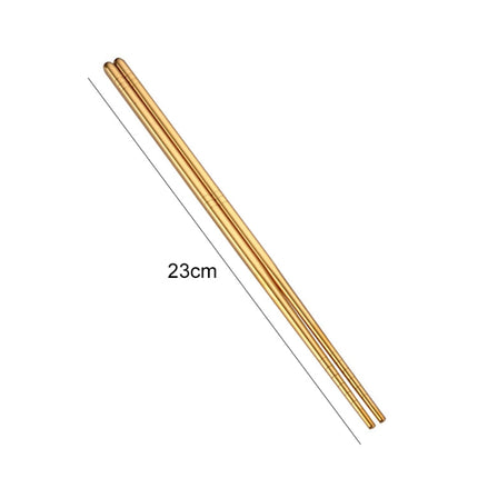 1 Pair Stainless Steel Tableware Colorful Reusable Metal Chopsticks Dishware, Length：23cm