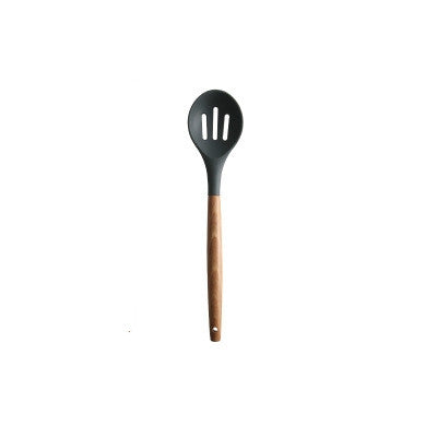 Silicone Wood Handle Spatula Heat-resistant Soup Spoon Non-stick Special Cooking Shovel Kitchen Tools, Fried Shovel, Leak Shovel, Round Soup Spoon, Colander Spoon, Large Soup Spoon, Draging Spoon, Spatula Shovel, Oil Brush