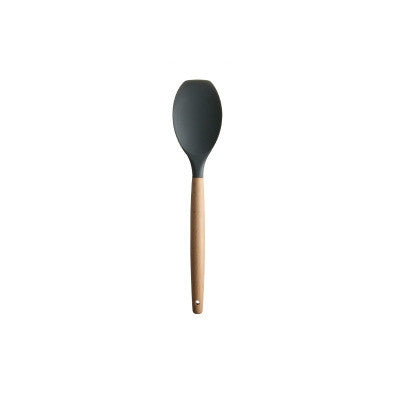 Silicone Wood Handle Spatula Heat-resistant Soup Spoon Non-stick Special Cooking Shovel Kitchen Tools, Fried Shovel, Leak Shovel, Round Soup Spoon, Colander Spoon, Large Soup Spoon, Draging Spoon, Spatula Shovel, Oil Brush