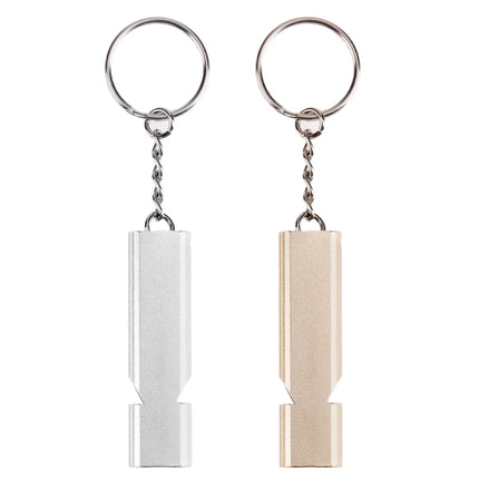 Mini Portable 120db Double Pipe High Decibel Outdoor Camping Hiking Survival Whistle Double-frequency Emnergecy Whistle Keychain, 3 PCS Silver, 3 PCS Gold