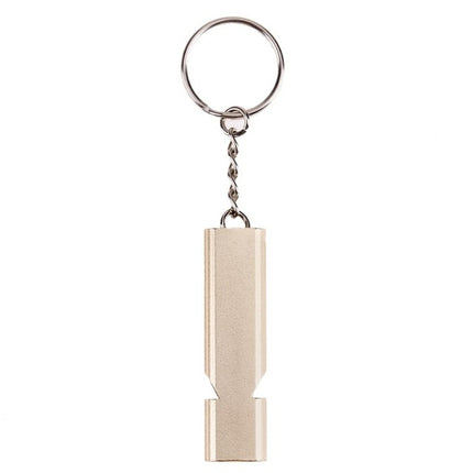 Mini Portable 120db Double Pipe High Decibel Outdoor Camping Hiking Survival Whistle Double-frequency Emnergecy Whistle Keychain, 3 PCS Silver, 3 PCS Gold