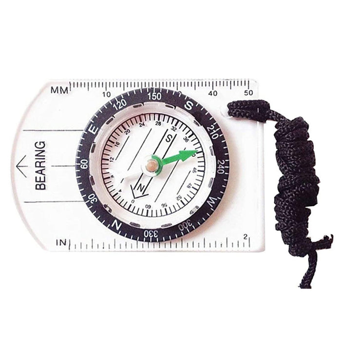 Professional Mini Compass Map Scale Ruler Multifunctional Equipment Outdoor Hiking Camping Survival, Mini