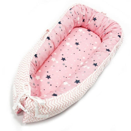 Baby Nest Bed Crib Portable Removable and Washable Crib Travel Bed Cotton Cradle for Children Infant Kids