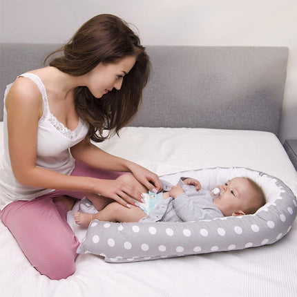 Baby Nest Bed Crib Portable Removable and Washable Crib Travel Bed Cotton Cradle for Children Infant Kids
