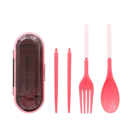 3pcs / Set Mini Outdoor Portable Travel Sets Candy Color Folding Dinner Set Student Kids Kitchen Tool