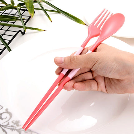 3pcs / Set Mini Outdoor Portable Travel Sets Candy Color Folding Dinner Set Student Kids Kitchen Tool