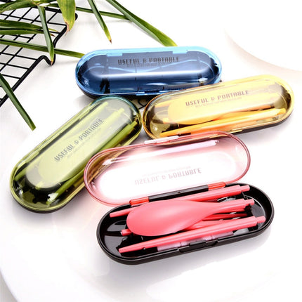 3pcs / Set Mini Outdoor Portable Travel Sets Candy Color Folding Dinner Set Student Kids Kitchen Tool