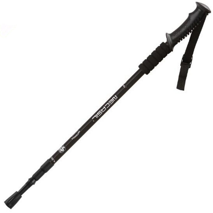 NECASIL Three-section Aluminum Alloy Straight Handle Retractable Trekking Trekking Pole, Three-section (Black), Three-section (Red), Three-section (Blue), Three-section (Silver)