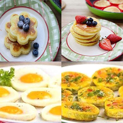 Anpro Nonstick Cooking Tool Egg Ring Maker Egg Silicone Mold Pancake Cheese Egg Cooker Pan Flip Kitchen Baking Accessories, Multiple shapes