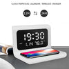 10W QI Universal Multi-function Mobile Phone Wireless Charger with Alarm Clock & Time / Calendar / Temperature Display, RT1 10W (Black)