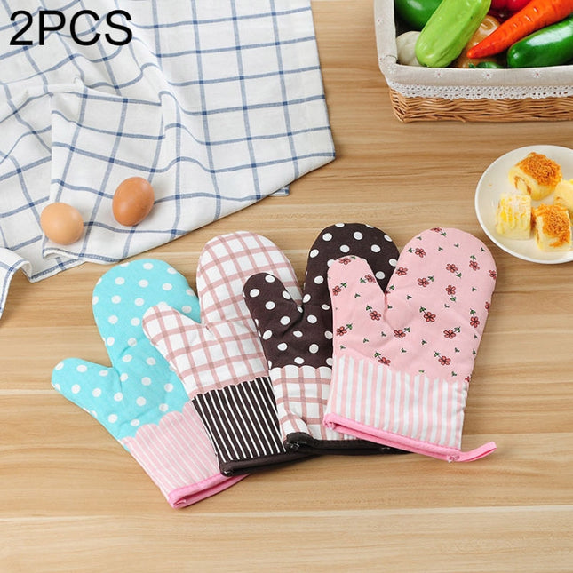 2 PCS Heat Insulation Gloves For Microwave Oven Thickened High Temperature Resistant Anti-scald Kitchen Baking Gloves, 2 PCS