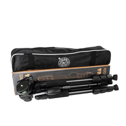 Q111 4-Section Folding Legs Live Broadcast Aluminum Alloy Tripod Mount with Three-dimensional Damping Tripod Heads, Q111
