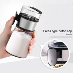 Press Type Salt Control Bottle Kitchen Household Sealed Moisture-Proof Metering Tank Set