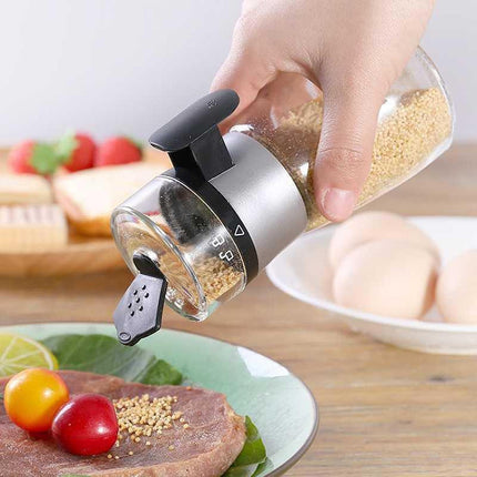 Press Type Salt Control Bottle Kitchen Household Sealed Moisture-Proof Metering Tank Set, Press Type Salt Control Bottle
