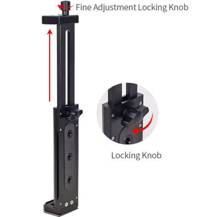 Xiletu Xj15 Live Broadcast Desktop Full Metal Tripod Mount Tablet Pc Phone Clamp With 1/4 Inch Screw Holes & Cold Shoe Base, Xj15