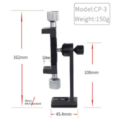 CP-3 Rotating All Metal Tripod Fixing Clip Mobile Phone Live Brackt for 4.5-7.3 inch Phones