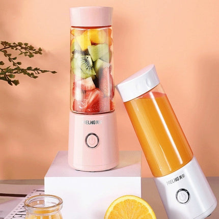 MEILING ML-88 Portable Electric USB Rechargeable Juicer Vegetable Fruit Squeezers Juicer, White, Pink