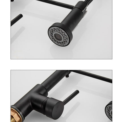 Kitchen Faucet Hot & Cold Water Tank Valve Sink Faucet, Black Model, Electroplating Model, Brushed Model