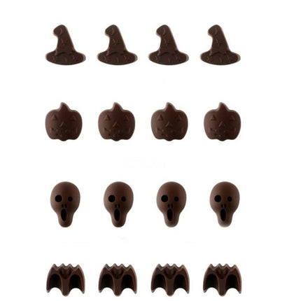 Halloween Cartoon Baking Set Chocolate Mold, Skull Shape, Pumpkin Head Shape, Wizard Hat Shape, Bat Shape