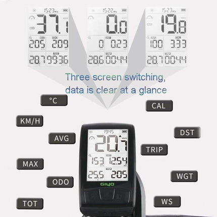 GIYO M4 Bicycle Computer Bluetooth Wireless Road Bike Speedometer Odometer, GIYO M4