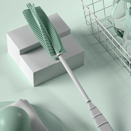 Silicone Baby Bottle Long Handle Cup Cleaning Brush 360 Degree Rotating Bottle Brush, Green, Pink, Light Blue