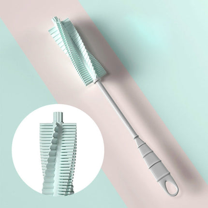 Silicone Baby Bottle Long Handle Cup Cleaning Brush 360 Degree Rotating Bottle Brush, Green, Pink, Light Blue