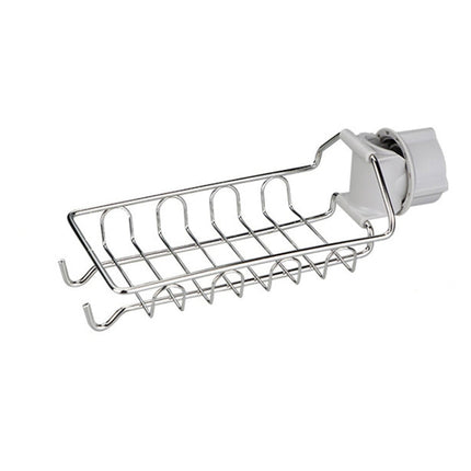Faucet Rack Stainless Steel Perforated Free Kitchen Sink Storage Rack Rag Sponge Drain Rack, Type A, Type B, Type C