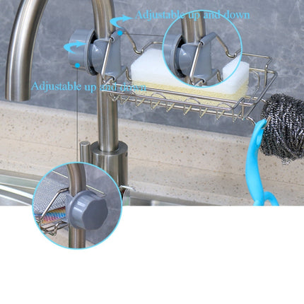 Faucet Rack Stainless Steel Perforated Free Kitchen Sink Storage Rack Rag Sponge Drain Rack, Type A, Type B, Type C
