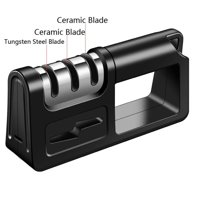 Three-Stage Kitchen Sharpener Multi-Function Kitchen Knife Scissors Sharpening Stone, Specification:Diamond Cutter Head, Color:Red, Ordinary Cutter Head Black, Diamond Cutter Head Black, Ordinary Cutter Head Red, Diamond Cutter Head Red                ...