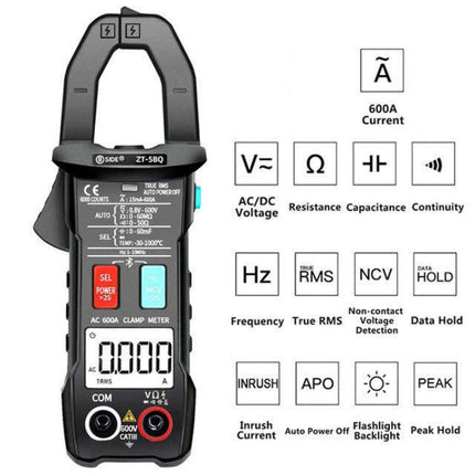 BSIDE  Bluetooth 5.0 6000 Words High Precision Smart AC Clamp Meter, ZT-5BQ, ZT-5BQ+C3140 Clip