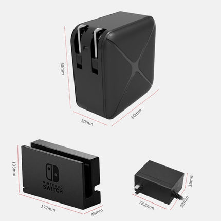 Multi-Function Projection And Charging AC Adapter Base Support Android/PC/Lite For Switch, Black+US Plug, Black+EU Plug, Black+UK Plug