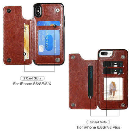 For iPhone XR Retro PU Leather Case Multi Card Holders Phone Case