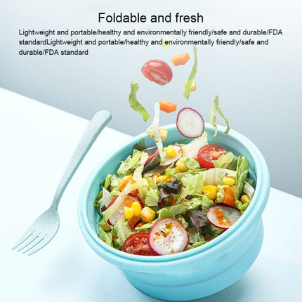 Microwave Portable Folding Lunch Box Round Silicone Lunch Box Random Colour Delivery, Capacity:350ml