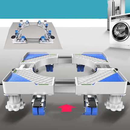Adjustable Stainless Steel Refrigerator Bracket Washing Machine Base Bracket, Single Tube 4 Legs, Single Tube 4 Wheels, Double Tubes 4 Wheels + 4 Legs, Double Tubes 4 Wheels + 8 Legs, Double Tubes 8 Wheels + 4 Legs, Double Tube 12 Feet