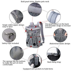 Doglemi Pet Outing Backpack Dog Shoulder Chest Bag Breathable Mesh Dog Cat Bag