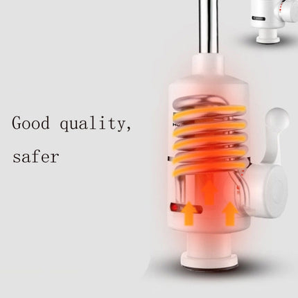 Kitchen Instant Electric Hot Water Faucet EU Plug, Lamp Display Big Elbow, Digital Display Big Elbow