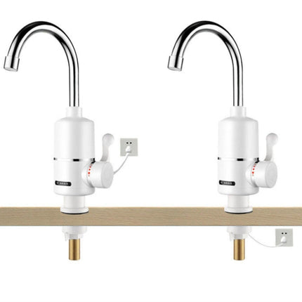 Kitchen Instant Electric Hot Water Faucet EU Plug, Digital Display Big Elbow