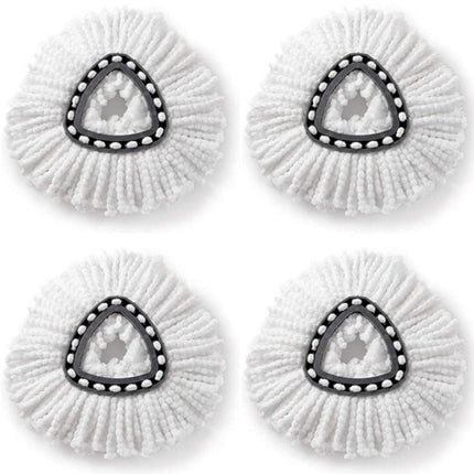 4 PCS Rotating Triangle Cotton Yarn Mop Head Mop Replacement Cloth For O-Cedar/Vileda, Mop