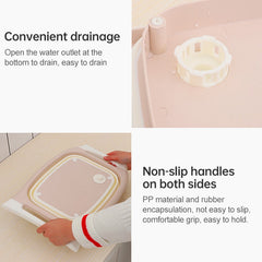Multifunctional Cutting Board Kitchen Foldable Vegetable Washing Basin, Pink, Blue