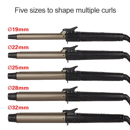 Nano Titanium Hair Curler with LED Digital Temperature Display, 19mm, 22mm, 25mm, 28mm, 32mm