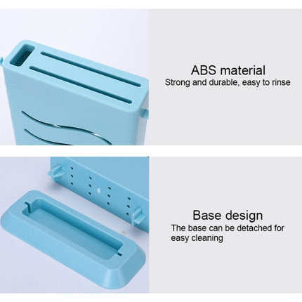 Kitchen Multifunctional Three-Hole Invisible Knife Holder Hollow Drain Kitchenware Storage Rack